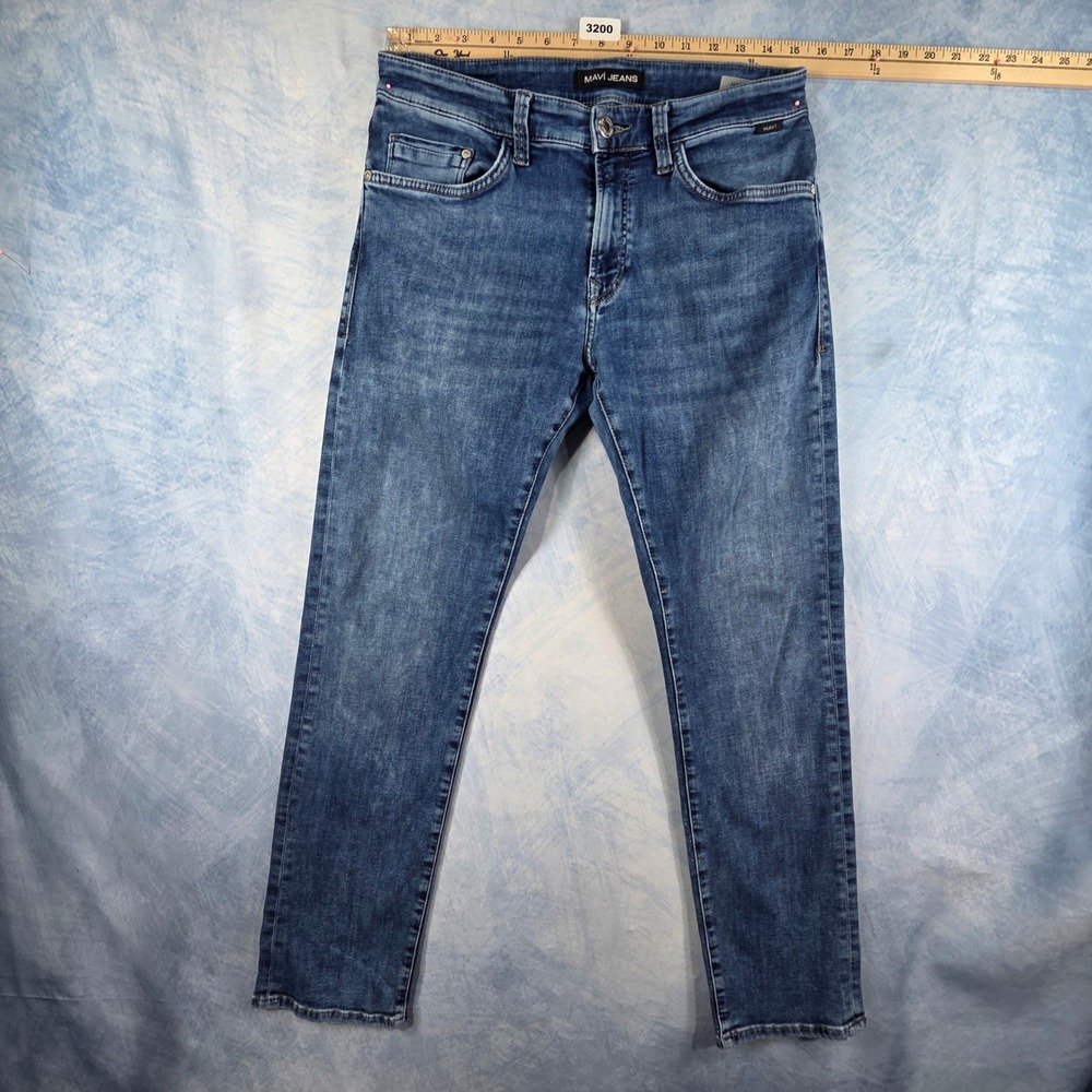 Mavi Marcus Slim Straight Leg‎ Jeans Mens 34x32 Medium Wash Blue Denim